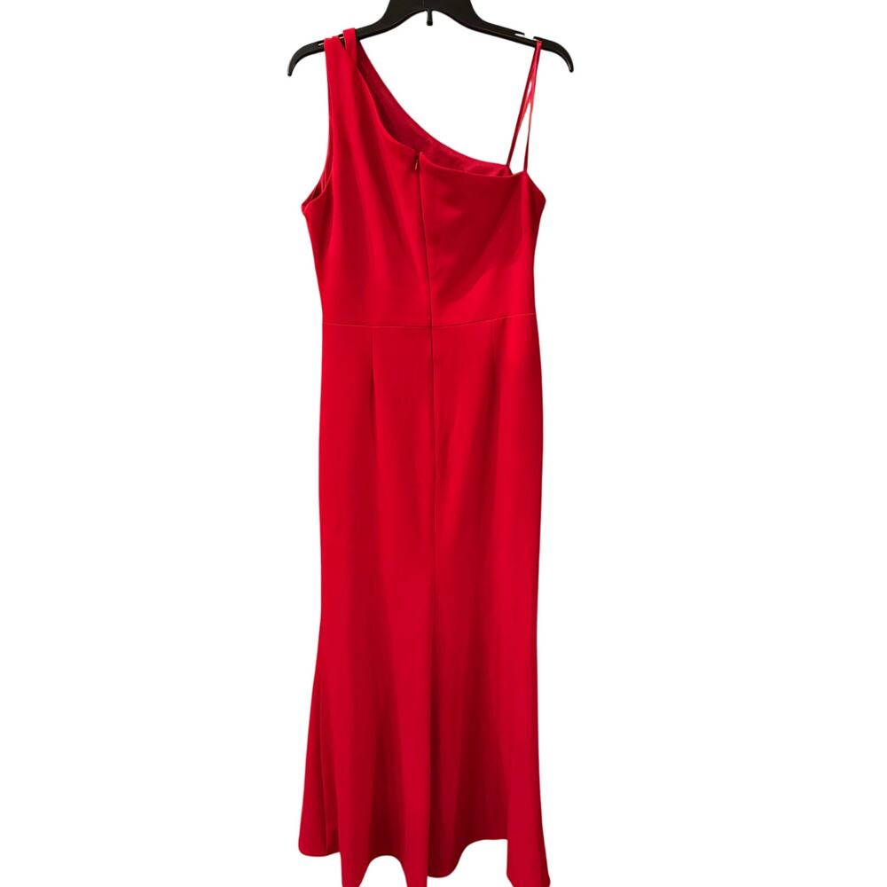 Betsy & Adam Red One-Shoulder Ruched Gown - Size 14 - Picture 6 of 7